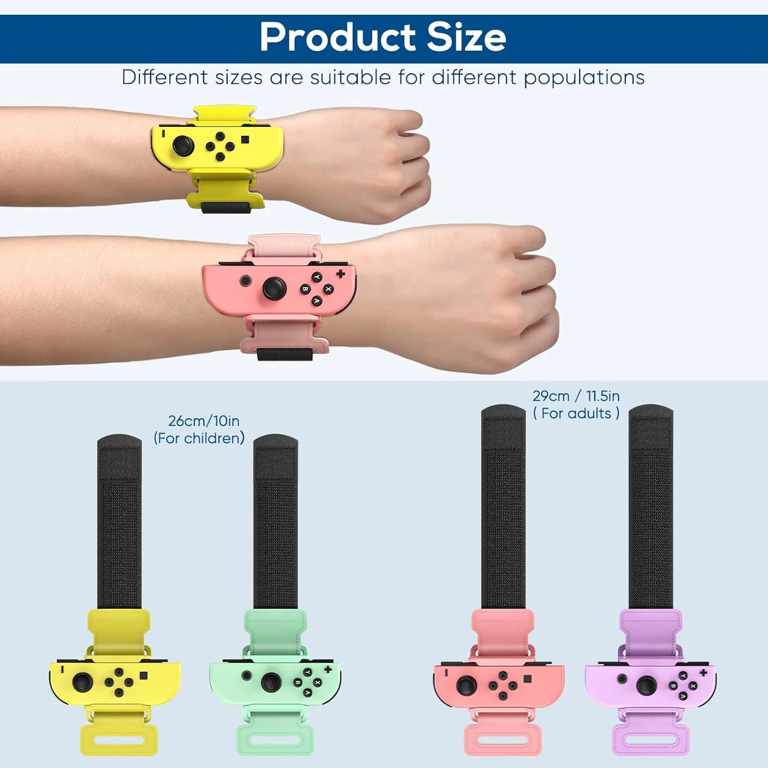 4 Pack Wrist Bands for Just Dance 2025 2024 2023 2022 2021 Games, Designed for Switch/Switch OLED Joypad, Adjustable Elastic Straps for Zumba Burn It Up, Not for Digital Camera