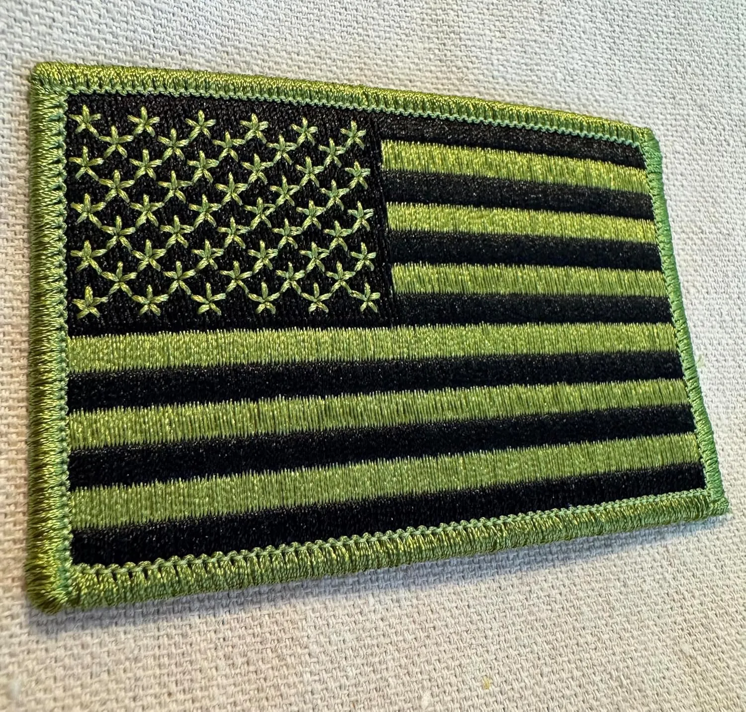 American Flag Embroidered Patch Green United States Tactical Subdued Military