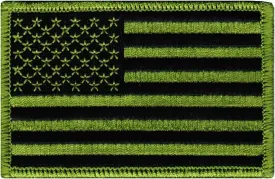 American Flag Embroidered Patch Green United States Tactical Subdued Military
