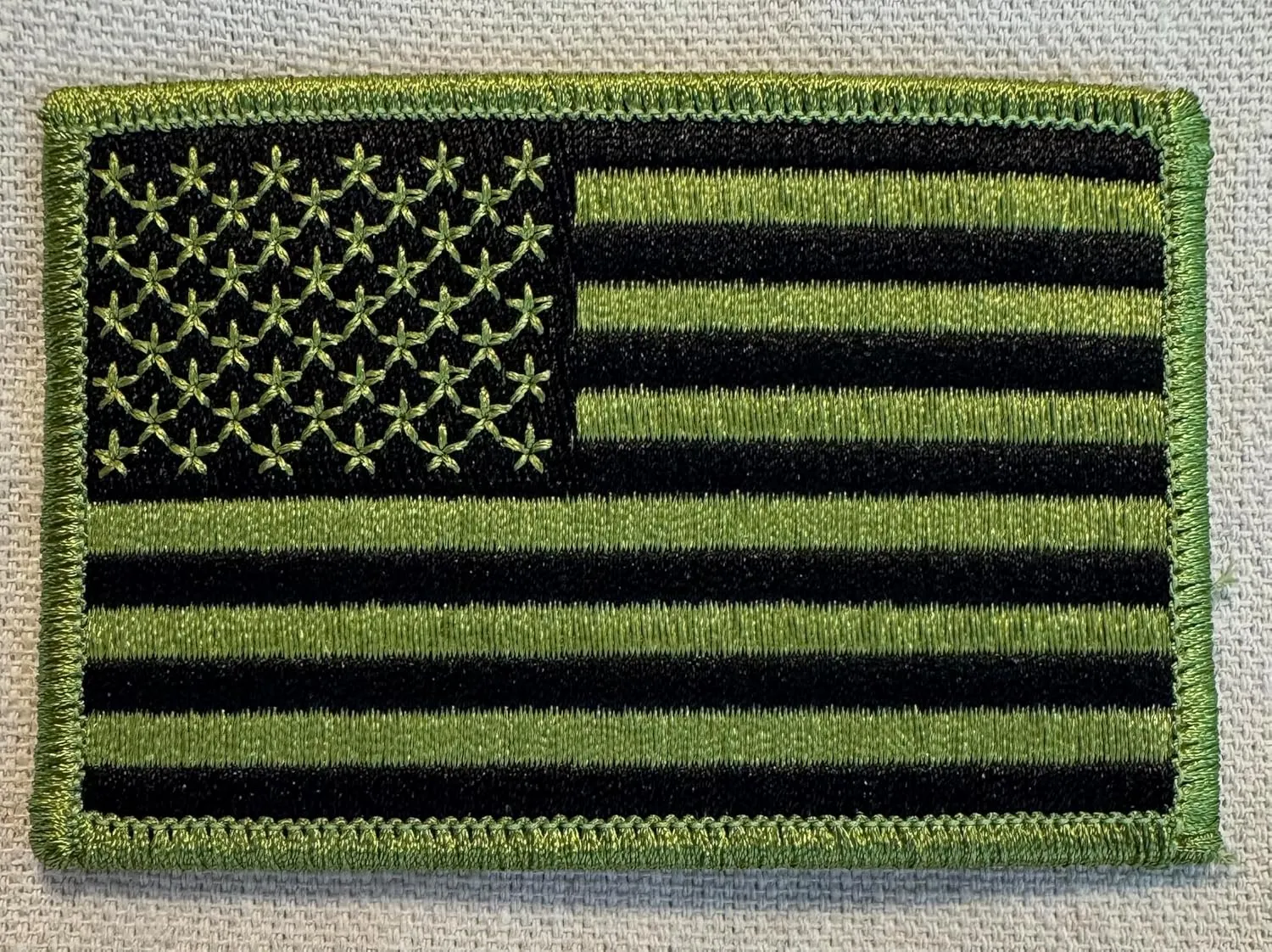 American Flag Embroidered Patch Green United States Tactical Subdued Military