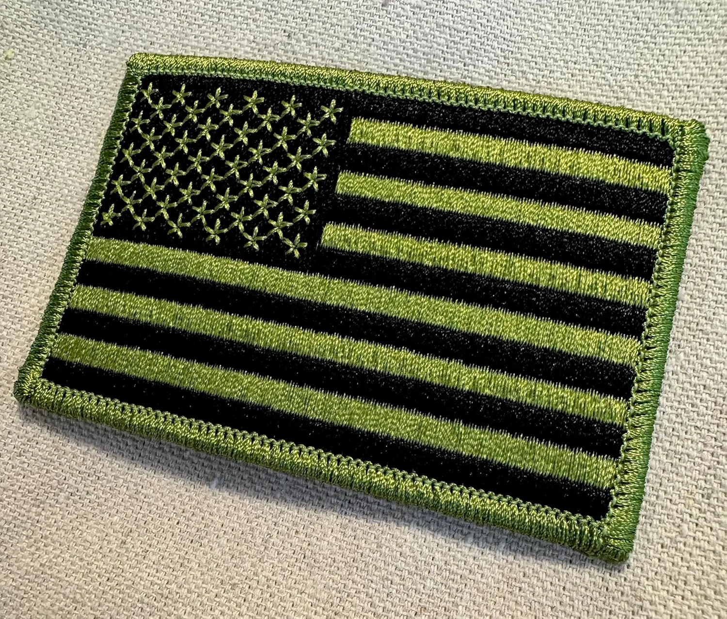 American Flag Embroidered Patch Green United States Tactical Subdued Military