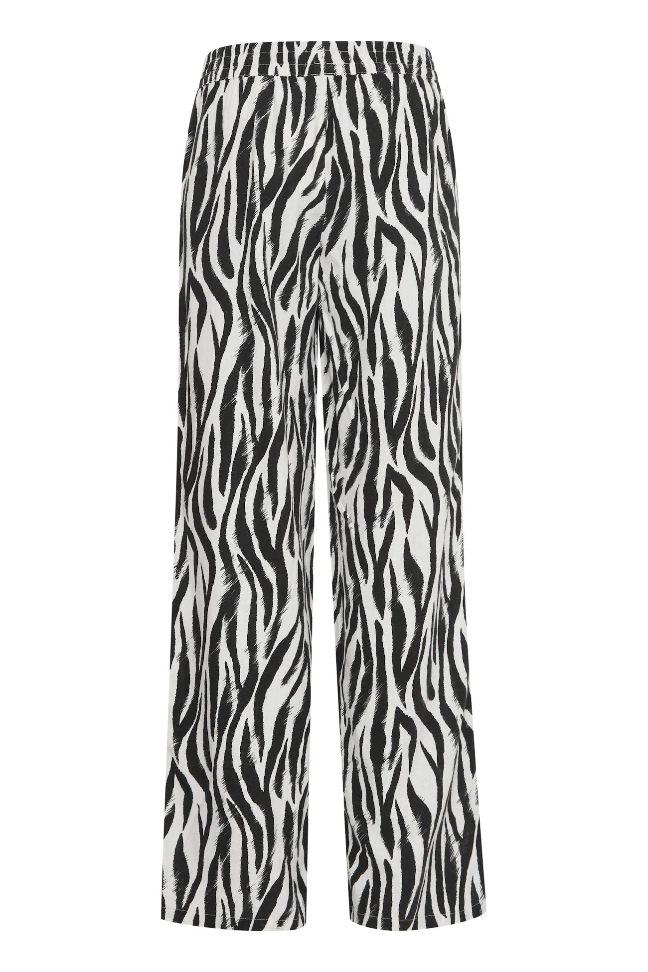 Byoung Byfalakka Linen Mix Animal Print Trousers Black