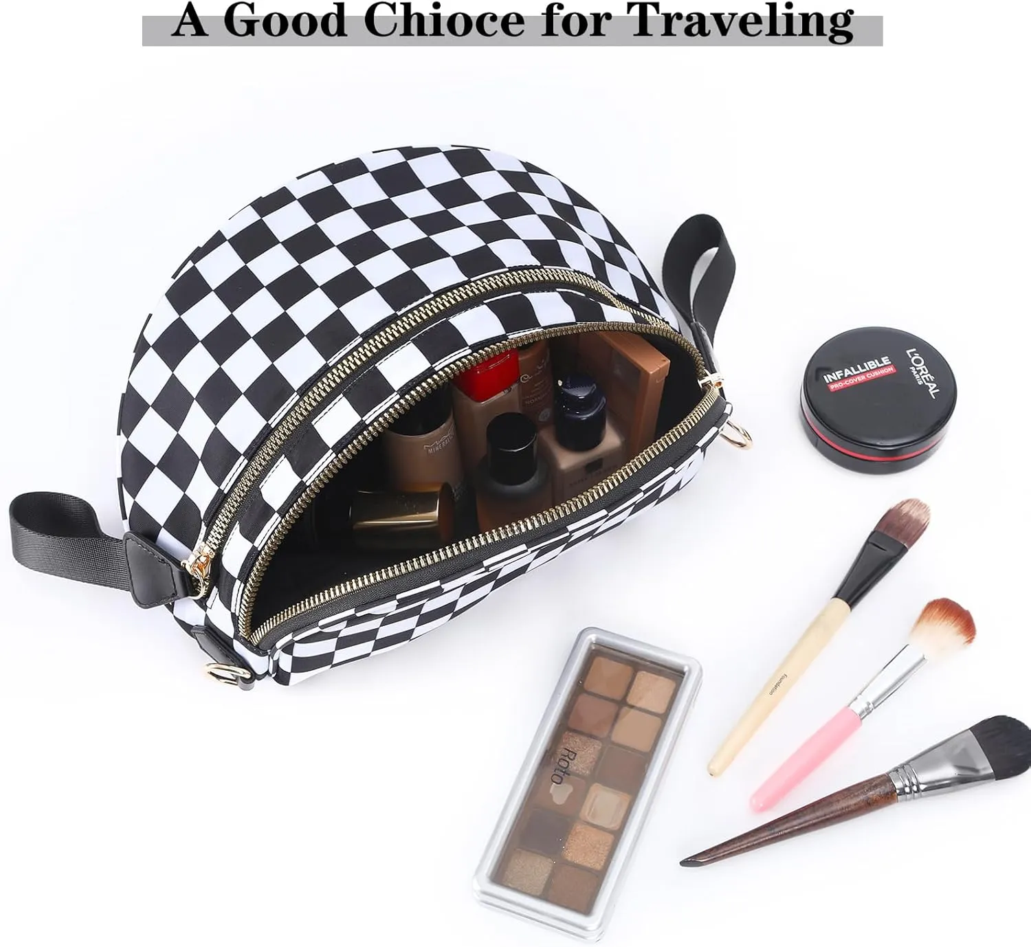 Checkered Crossbody Bags Bum Bag for Women Large Sling Bag Purse with Adjustable Strap??Black Checkered??