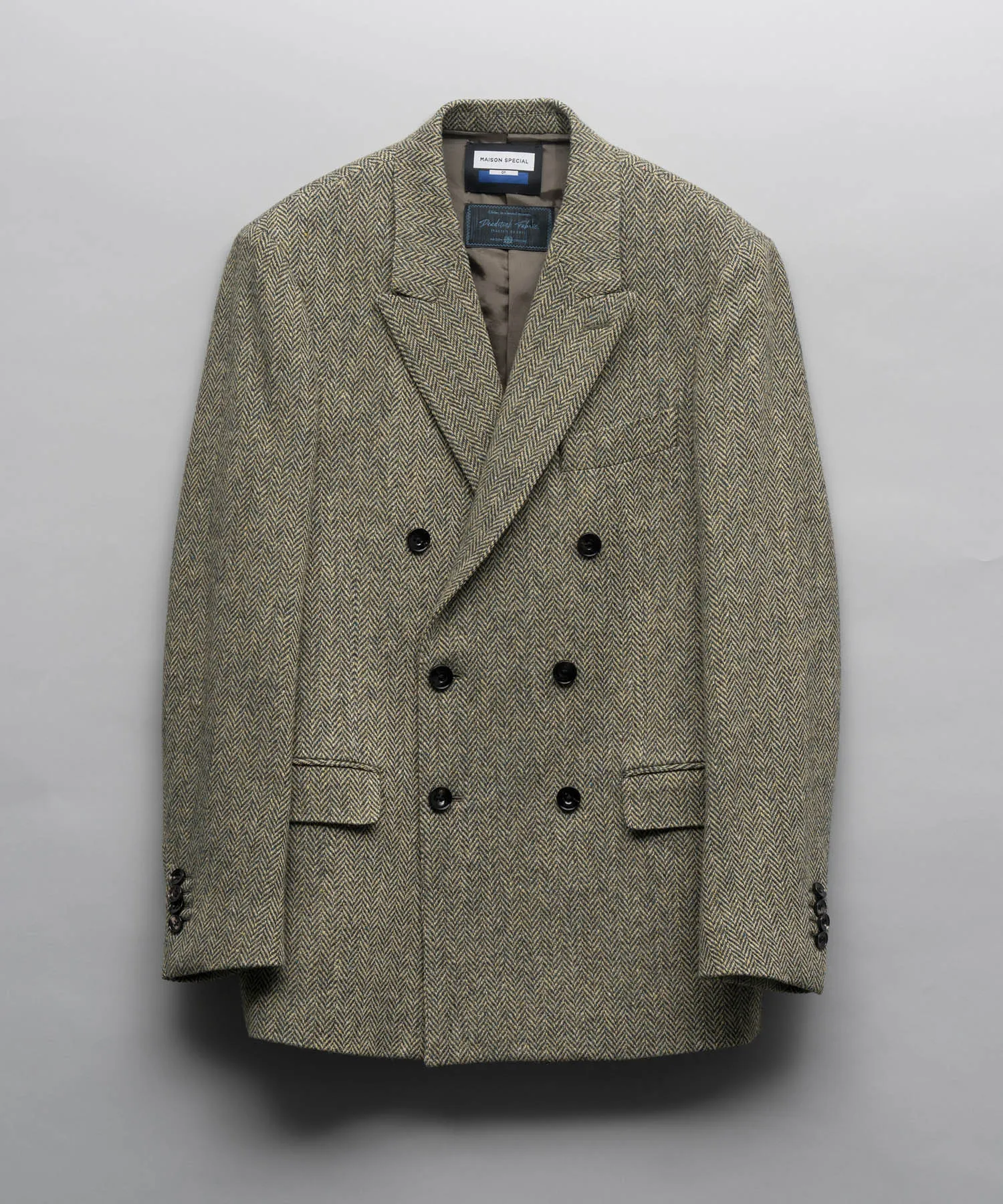 【Italian Dead Stock Fabric】Dress-Fit Peaked Lapel Double Tailored Jacket