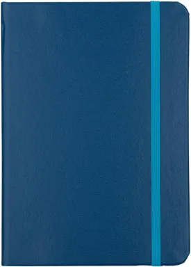 JAM Paper Hardcover Notebook with Elastic Band - Medium Journal - 5 x 7 - Blue - 100 Lined Sheets - Sold Individually