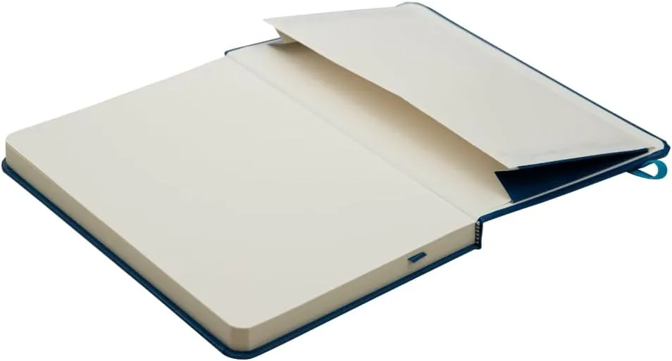 JAM Paper Hardcover Notebook with Elastic Band - Medium Journal - 5 x 7 - Blue - 100 Lined Sheets - Sold Individually