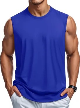 MAGCOMSEN Men's Tank Top Cotton Muscle Workout Gym Shirts Moisture Wicking Lightweight Summer Casual Sleeveless Shirts