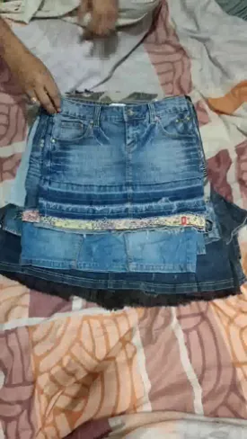 Mini and midi denim skirts - 24 pieces