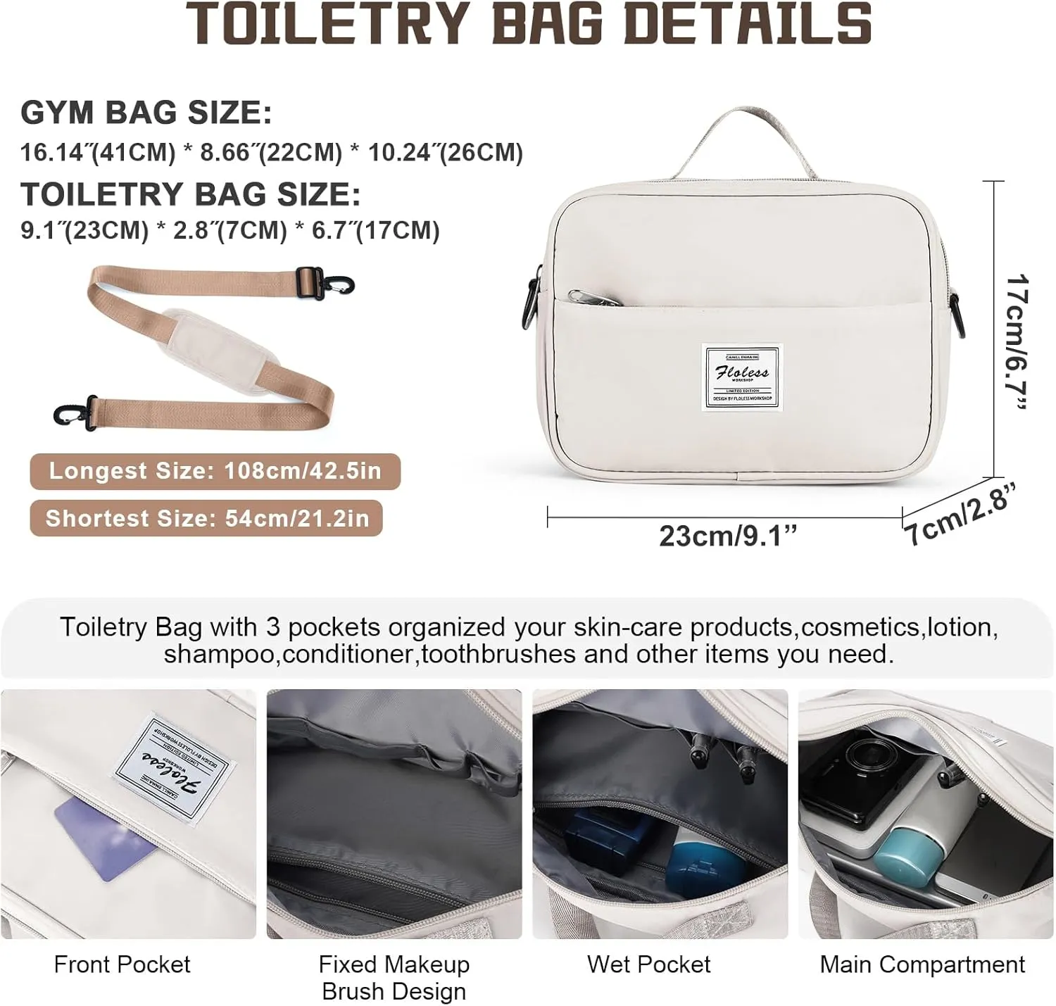 Travel Duffel Bag with Shoes Compartment, Overnight Weekender Bags for Women, Carry on Personal Item Travel Set