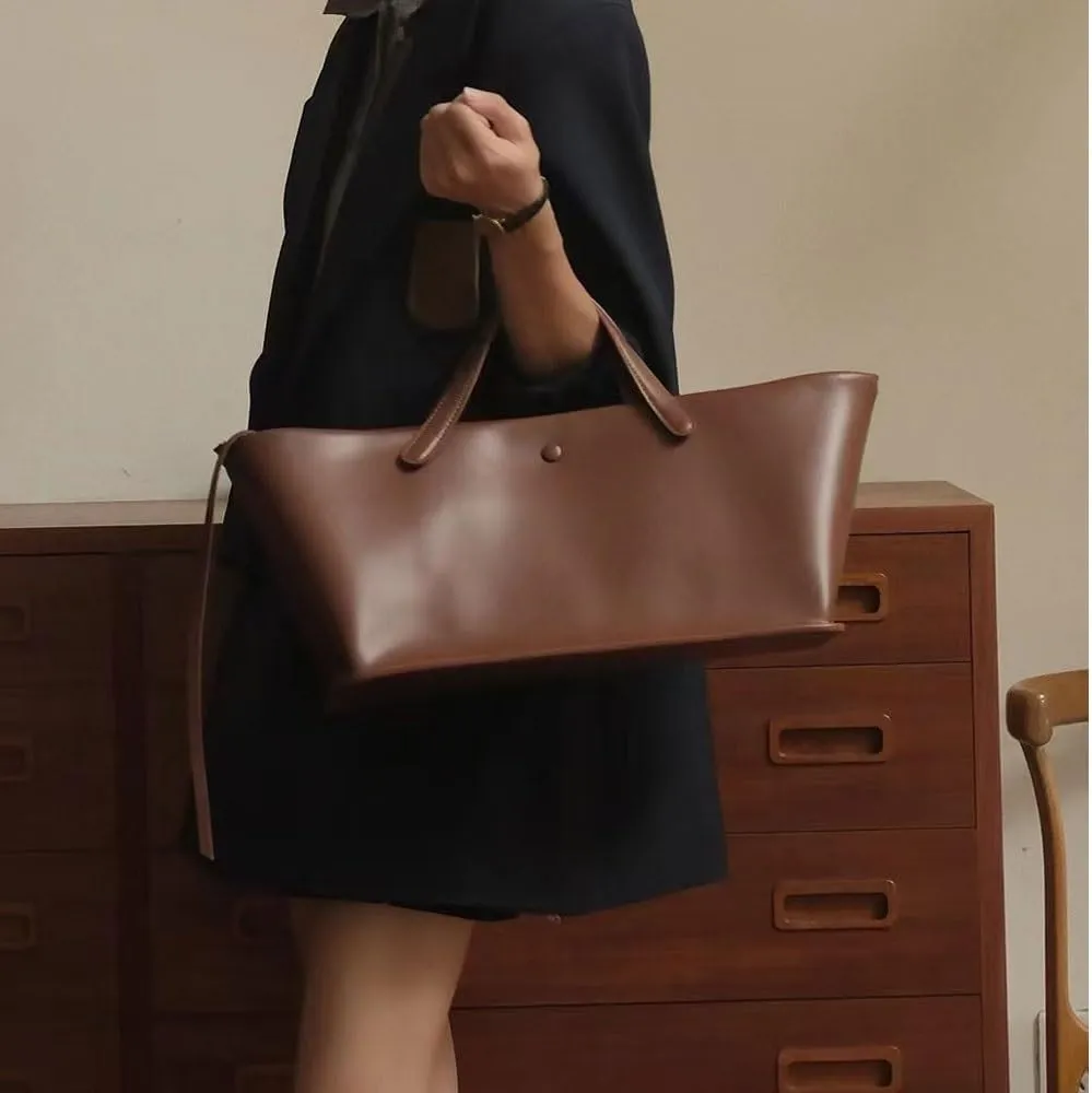 Women's Tote Bag, Commuting Handbags with Leather Shoulder Strap, Designer Oversized Totes Top Handle Handbag